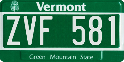 VT license plate ZVF581