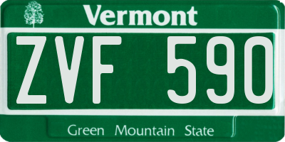 VT license plate ZVF590