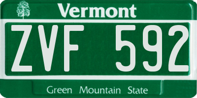 VT license plate ZVF592