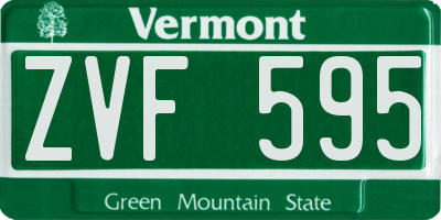 VT license plate ZVF595