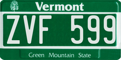 VT license plate ZVF599