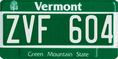 VT license plate ZVF604