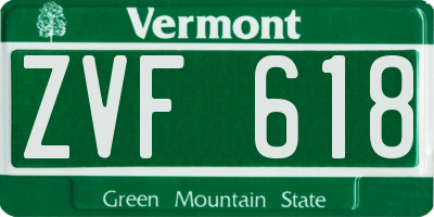 VT license plate ZVF618