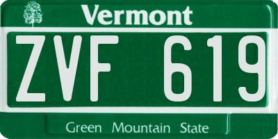VT license plate ZVF619