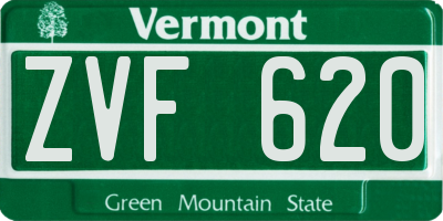 VT license plate ZVF620
