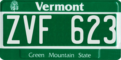 VT license plate ZVF623