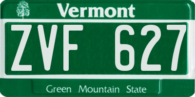 VT license plate ZVF627
