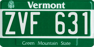 VT license plate ZVF631