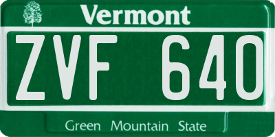 VT license plate ZVF640