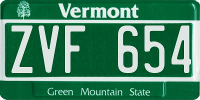 VT license plate ZVF654