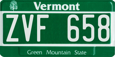 VT license plate ZVF658