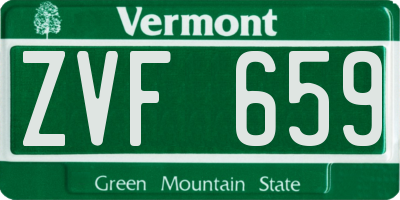 VT license plate ZVF659