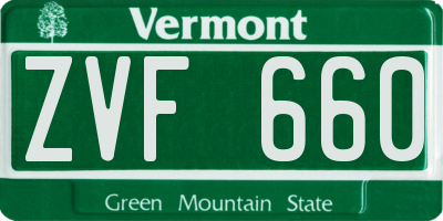 VT license plate ZVF660