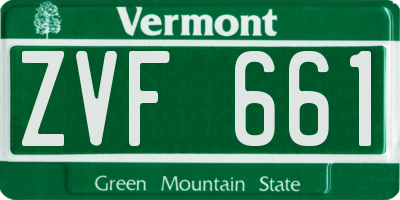 VT license plate ZVF661