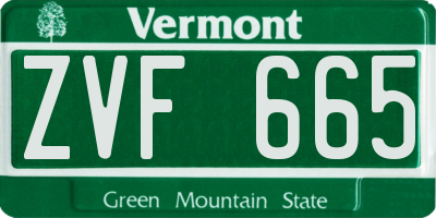 VT license plate ZVF665