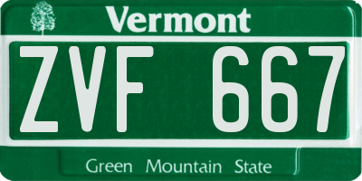 VT license plate ZVF667