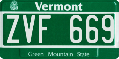 VT license plate ZVF669
