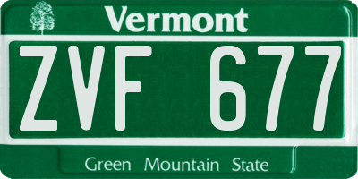 VT license plate ZVF677