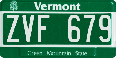 VT license plate ZVF679