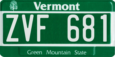 VT license plate ZVF681