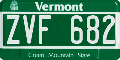 VT license plate ZVF682