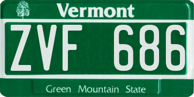 VT license plate ZVF686