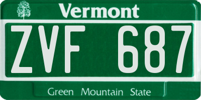 VT license plate ZVF687