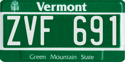 VT license plate ZVF691