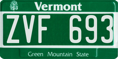 VT license plate ZVF693