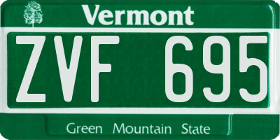 VT license plate ZVF695