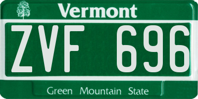 VT license plate ZVF696