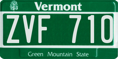 VT license plate ZVF710