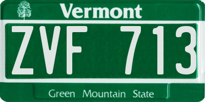 VT license plate ZVF713