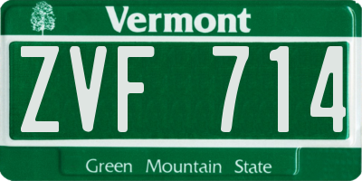 VT license plate ZVF714