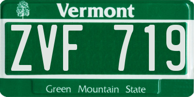 VT license plate ZVF719