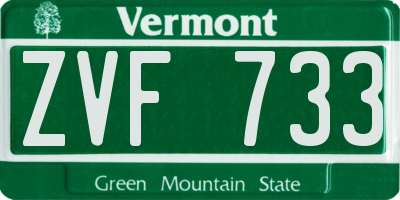 VT license plate ZVF733