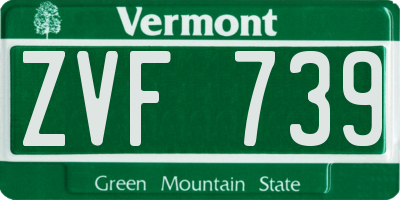 VT license plate ZVF739