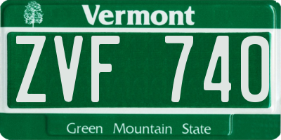 VT license plate ZVF740