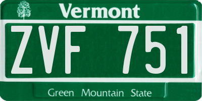 VT license plate ZVF751