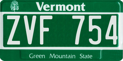 VT license plate ZVF754
