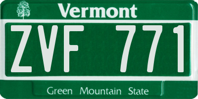VT license plate ZVF771