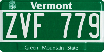 VT license plate ZVF779