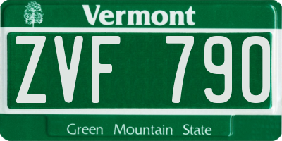 VT license plate ZVF790