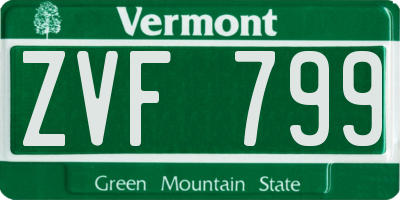 VT license plate ZVF799