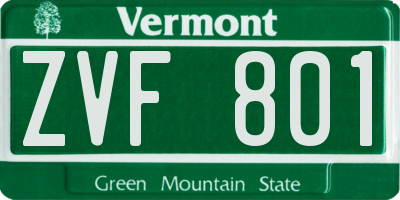 VT license plate ZVF801