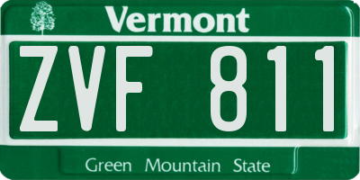 VT license plate ZVF811