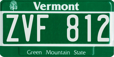 VT license plate ZVF812