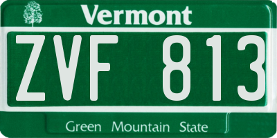 VT license plate ZVF813