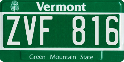 VT license plate ZVF816