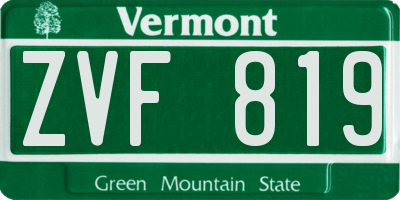 VT license plate ZVF819